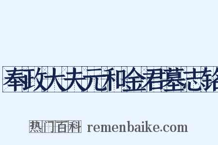 奉政大夫元和金君墓志铭是什么意思的图片